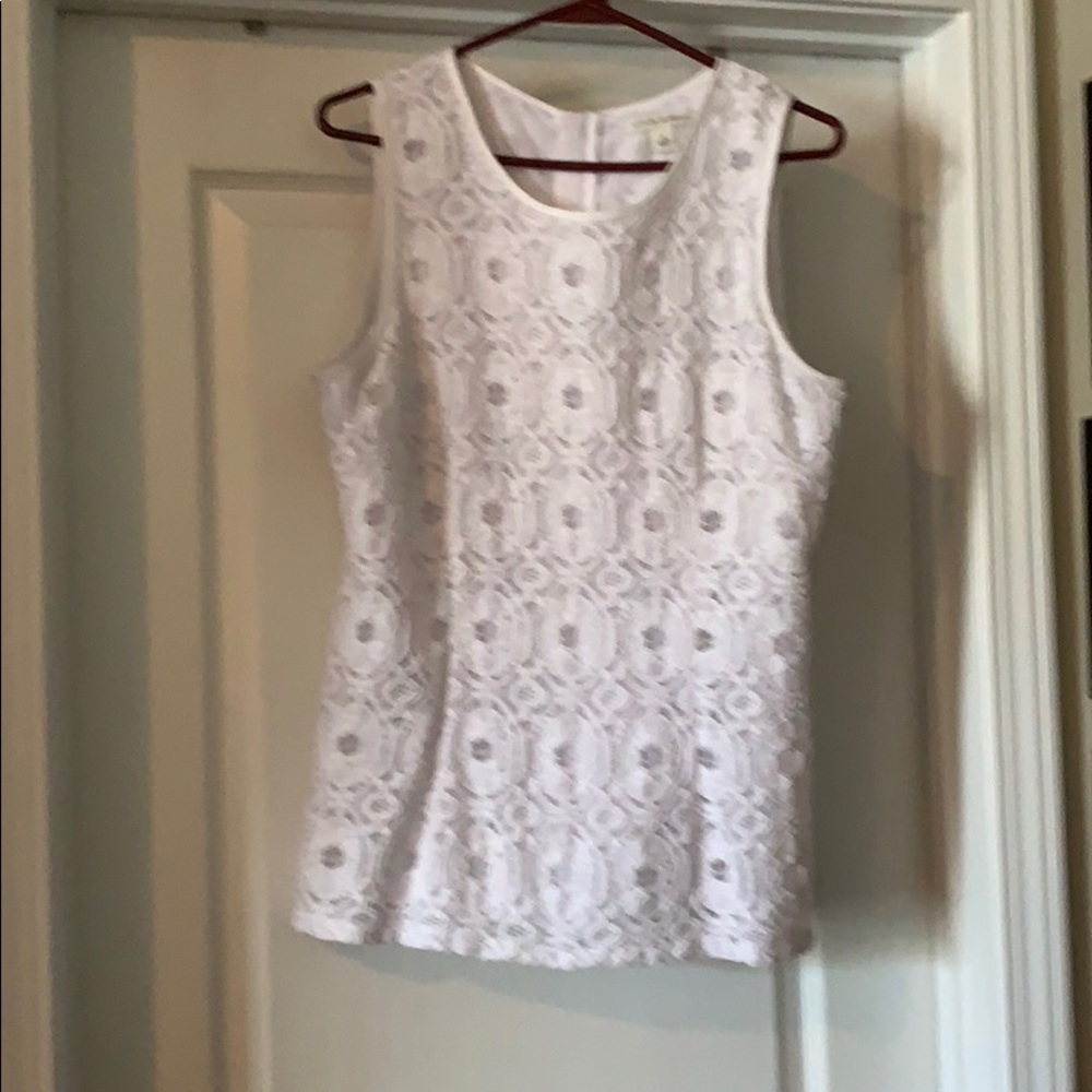 Banana Republic sleeveless white top 10